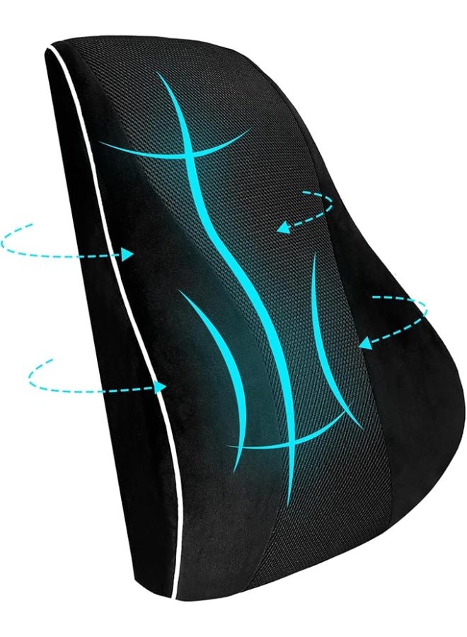 مسند ظهر طبي متطور بخاصية التنظيم الحراري المزدوج - وسادة دعم القطنية من الميموري فوم عالي الكثافة لكرسي المكتب والسيارة - مزود بأحزمة تثبيت مزدوجة - Image 1